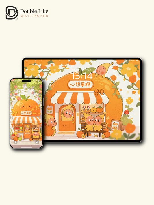 Starlight Buddy ยท Orange of Good Wishes| Lucky Energy Wallpaper Pack [#JJ222]