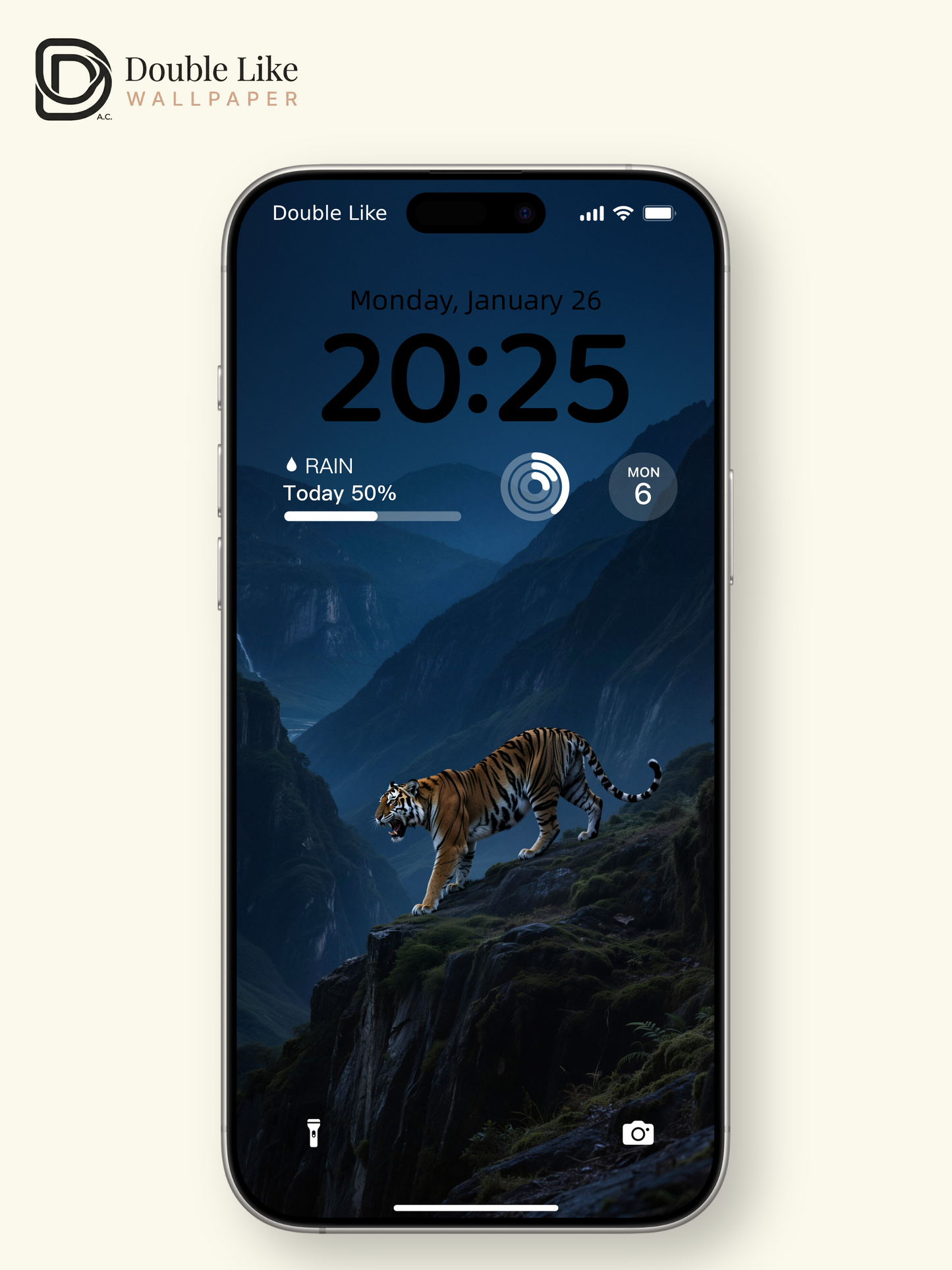 Night Cliff Tiger Motivational Mountain Scenery Wallpaper Pack [#LFHL30423]