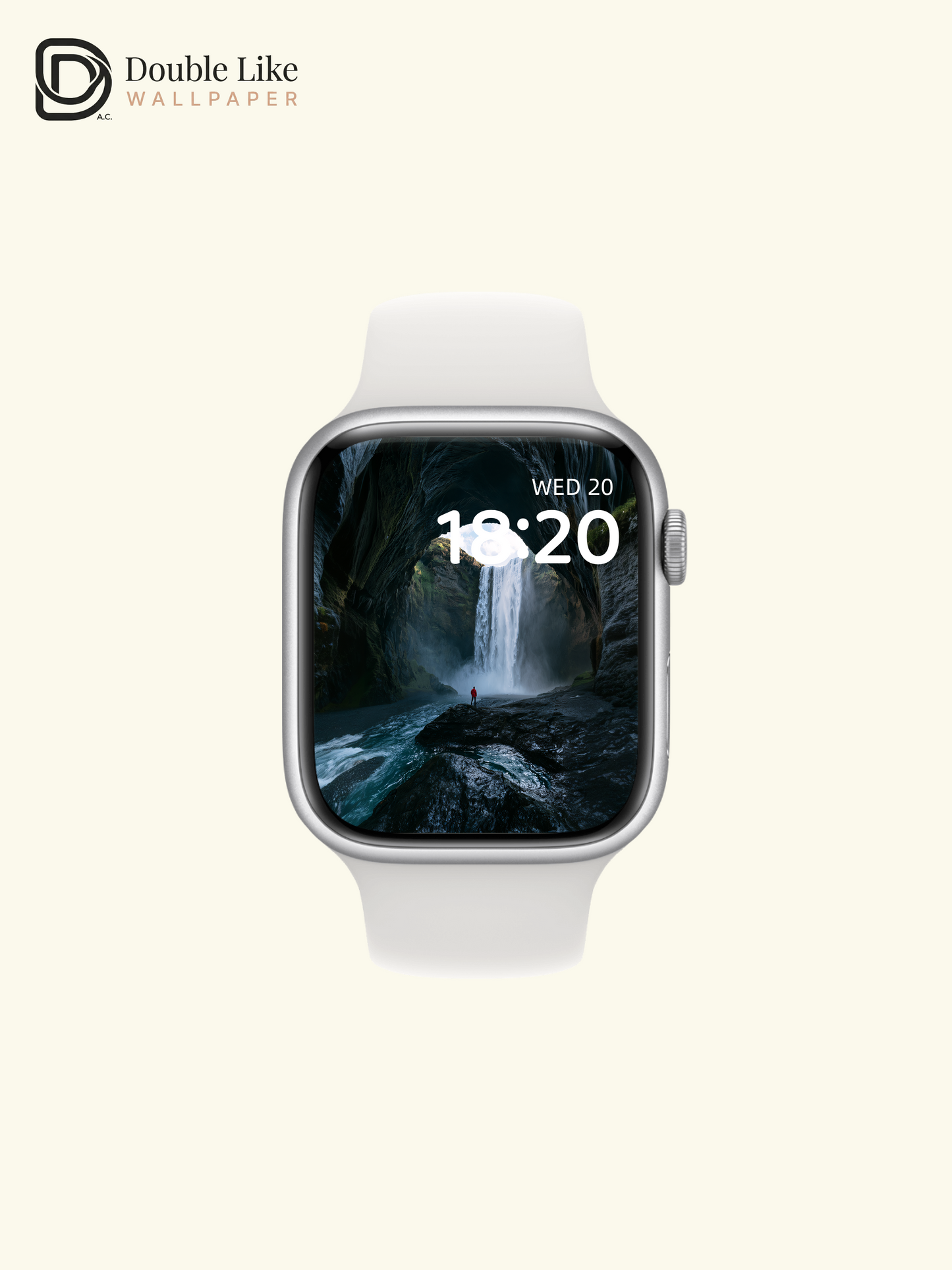 Misty Cave Waterfall & Red Traveler Nature Wallpaper Pack [#JJ1398]