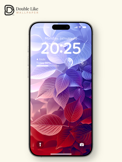 Aesthetic Translucent Gradient Leaves Multi Device Wallpaper Pack [#LFHL1069]