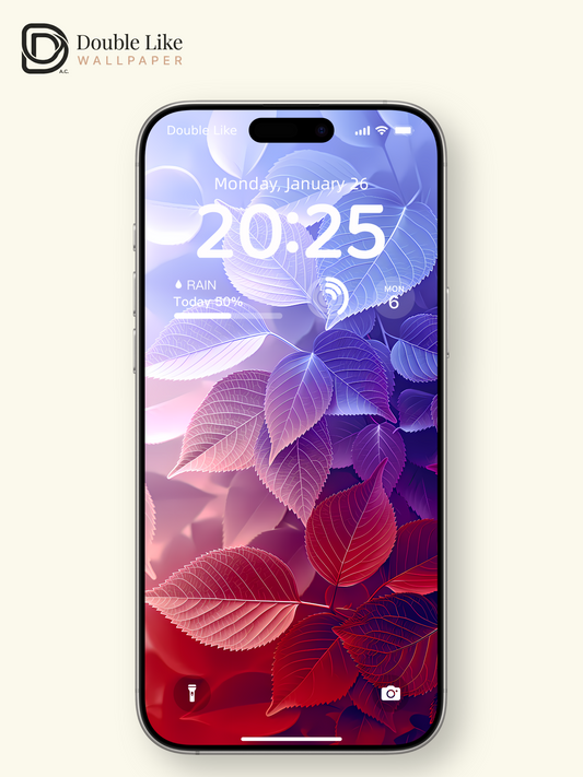 Aesthetic Translucent Gradient Leaves Multi Device Wallpaper Pack [#LFHL1069]