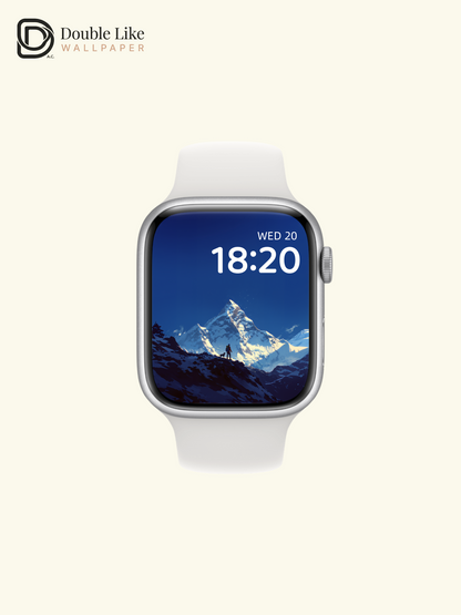 Majestic Snowy Mountain Peak Hiking Adventure Illustration Wallpaper Pack [#JJ1313]