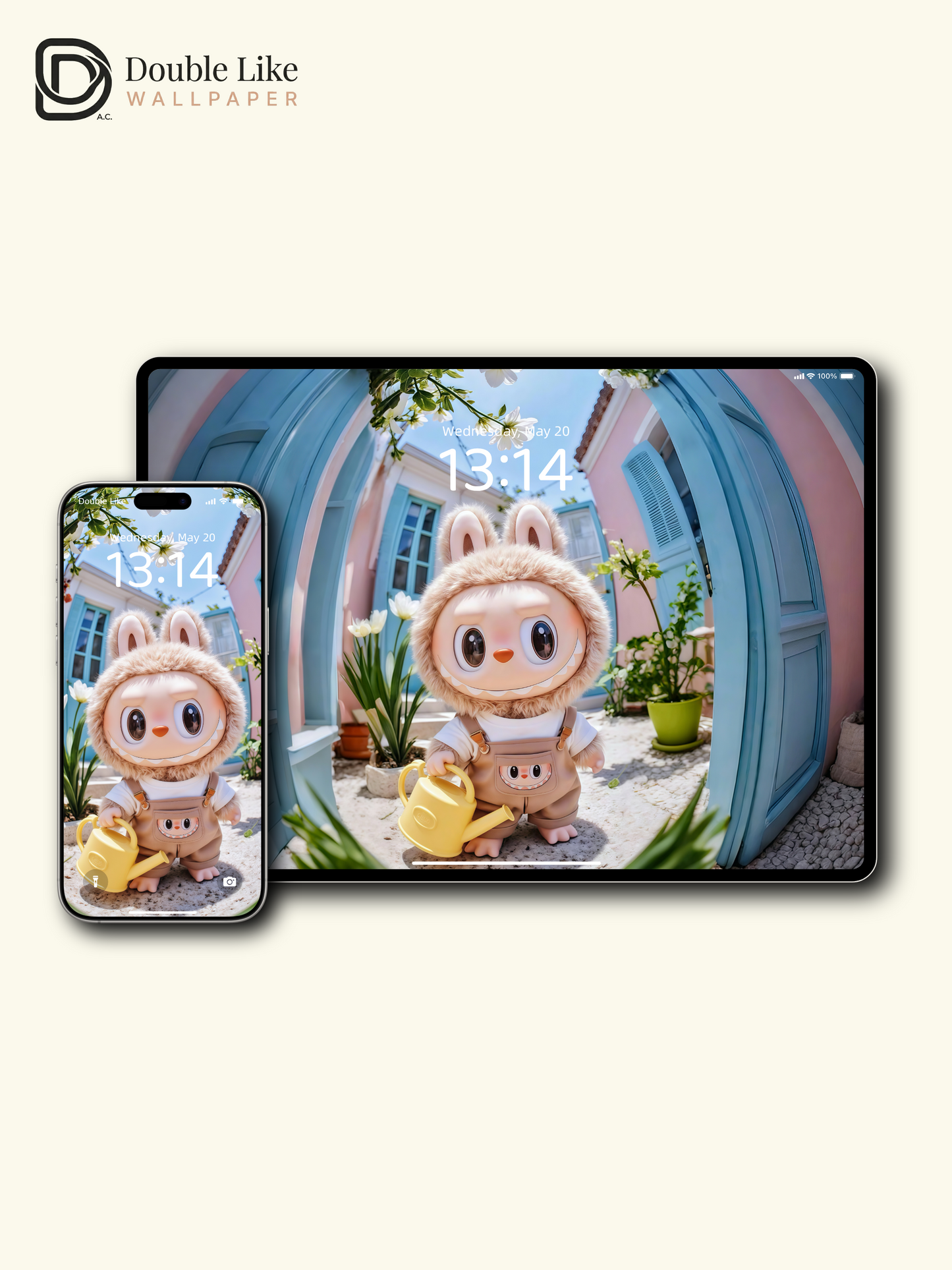 Summer Garden Healing Diary · Cute LABUBU Wallpaper Set [#JJ56]