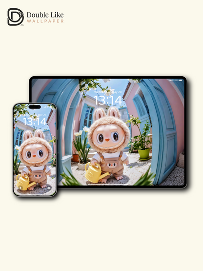 Summer Garden Healing Diary · Cute LABUBU Wallpaper Set [#JJ56]