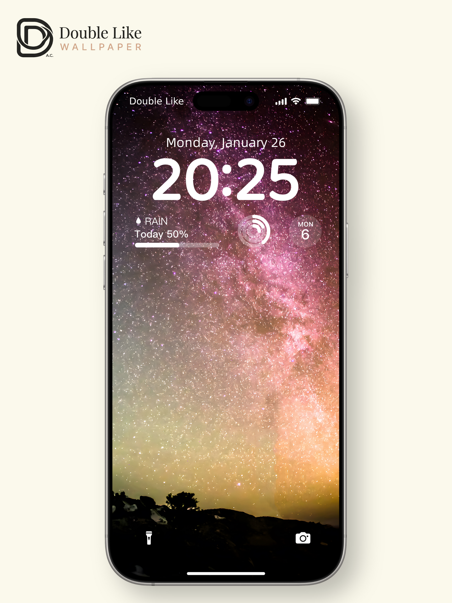 Milky Way Night Sky Dreamy Landscape Wallpaper [#ZJYX0064]