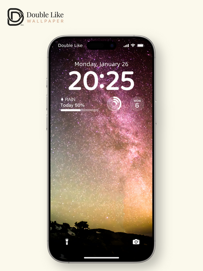 Milky Way Night Sky Dreamy Landscape Wallpaper [#ZJYX0064]