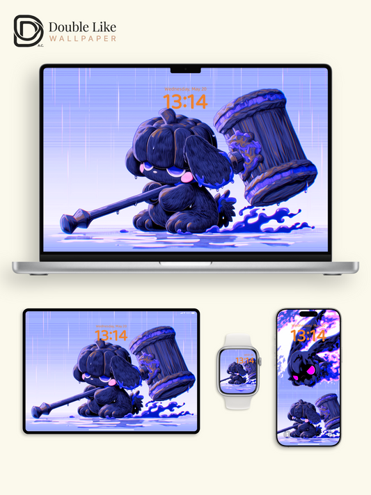 Cute Dark Pumpkin Pup Hammer Ghost Glow Aesthetic Wallpaper Pack [#HW1509]
