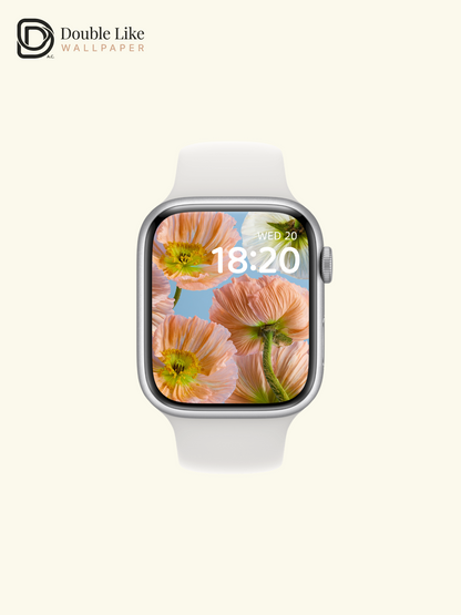 Aesthetic Pastel Peach Poppy Flowers Cinematic Sky Blue Wallpaper Pack [#ZMY494]