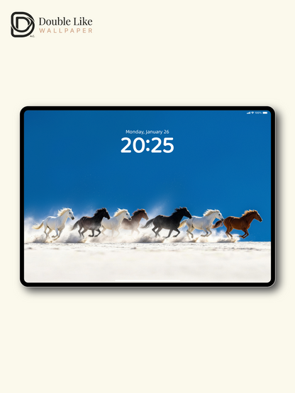 Wild Horses Running Aesthetic Nature Landscape Wallpaper Pack [#LFHL30524]