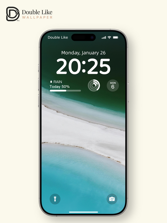 Minimalist Aerial Salt Lake Aesthetic Gradient Wallpaper Pack [#LFHL30613]