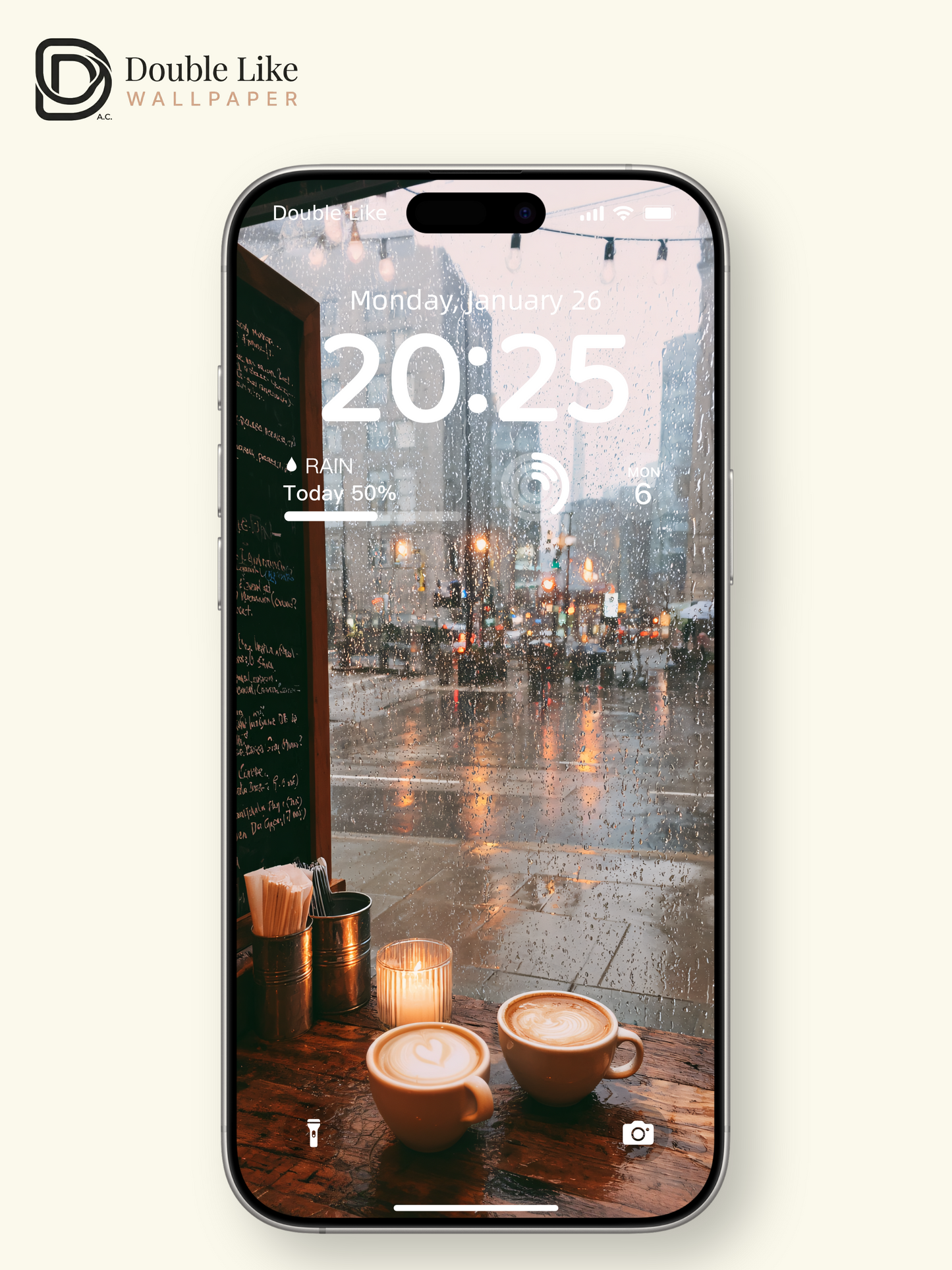 Rainy Day Cafe Window Cozy Coffee Aesthetic Wallpaper Pack [#JJ1283]