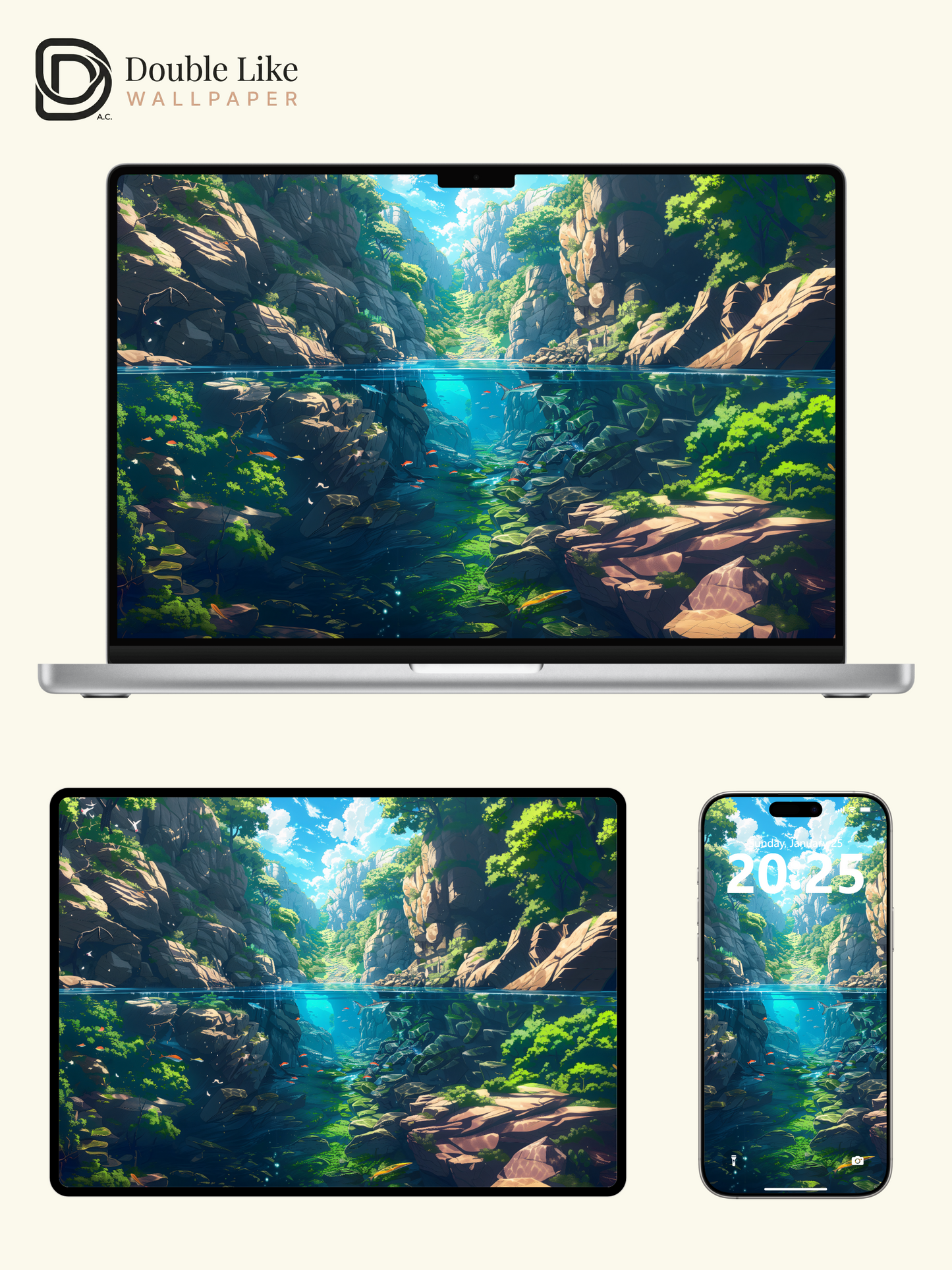 Canyon River Underwater Nature Anime Inspired Wallpaper Pack [#WGF044]