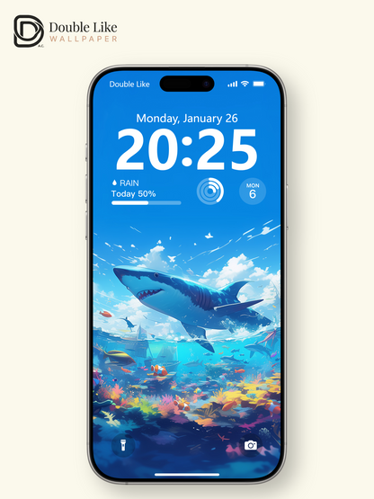 Vibrant Ocean Shark Coral Reef Anime Aesthetic Wallpaper Pack [#WGF032]