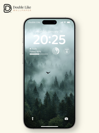 Mystic Foggy Forest and Soaring Eagle Photography Wallpaper Pack [#JJ1206]