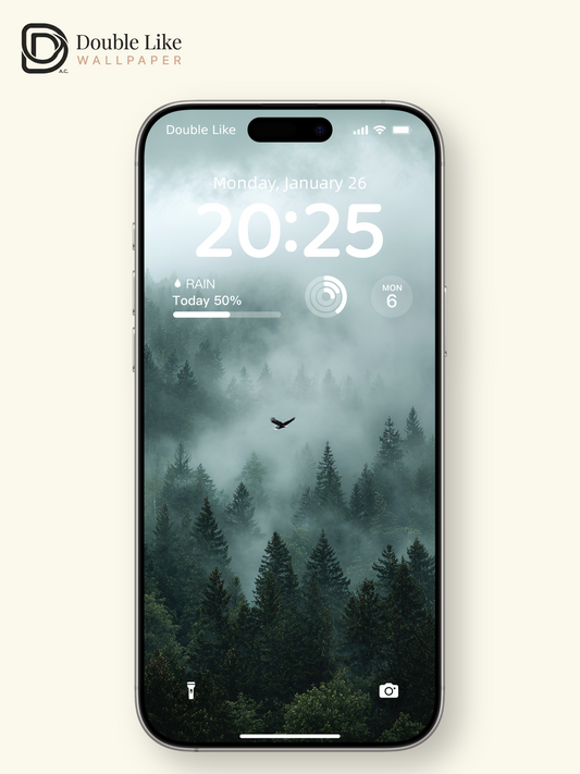 Mystic Foggy Forest and Soaring Eagle Photography Wallpaper Pack [#JJ1206]