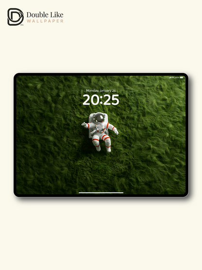 Astronaut on Green Grassland 3D Render Wallpaper Pack [#ZJY492]