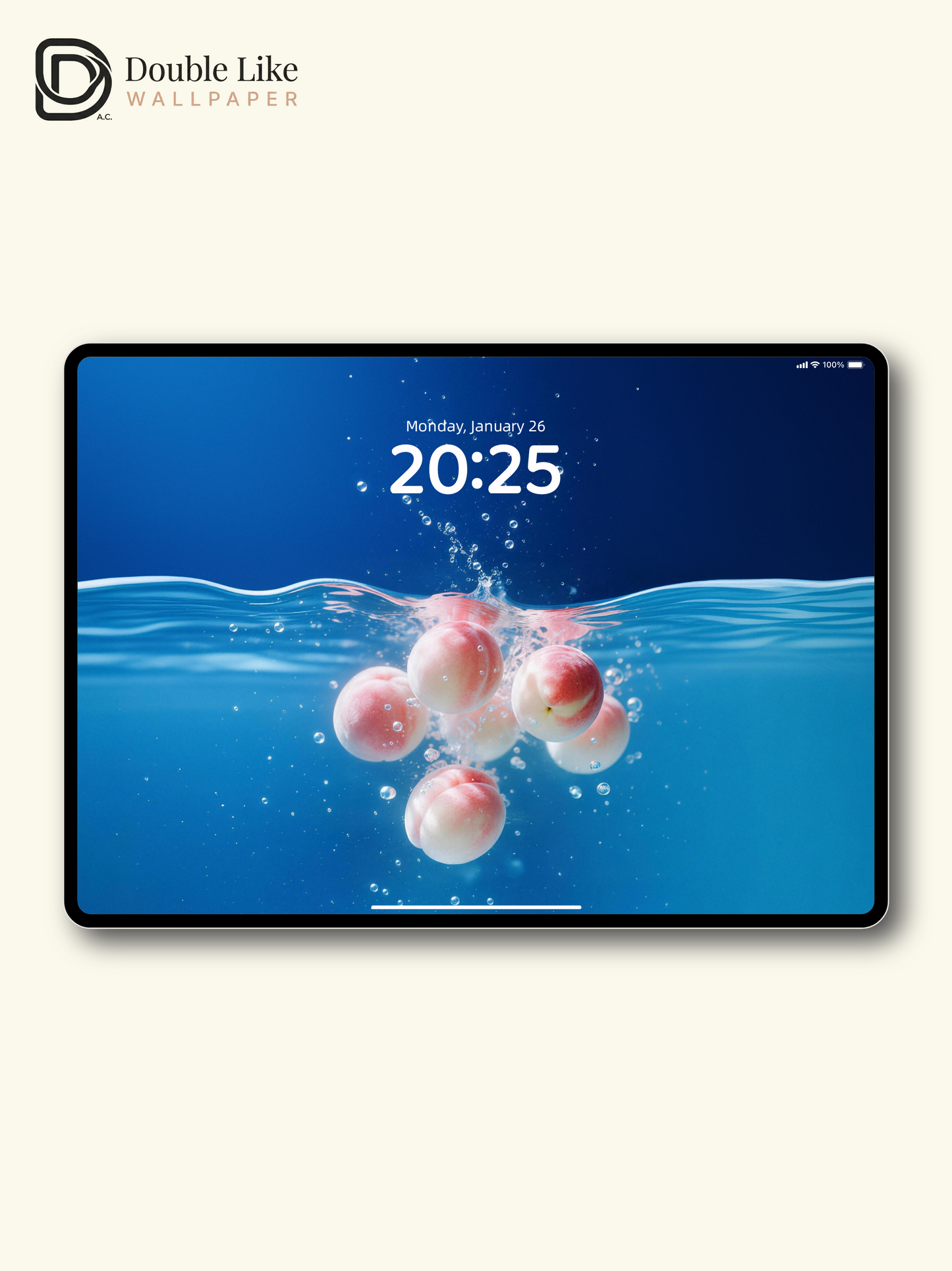 Aesthetic Fresh Peach Splash Water Surface Wallpaper Pack [#LFHL30608]