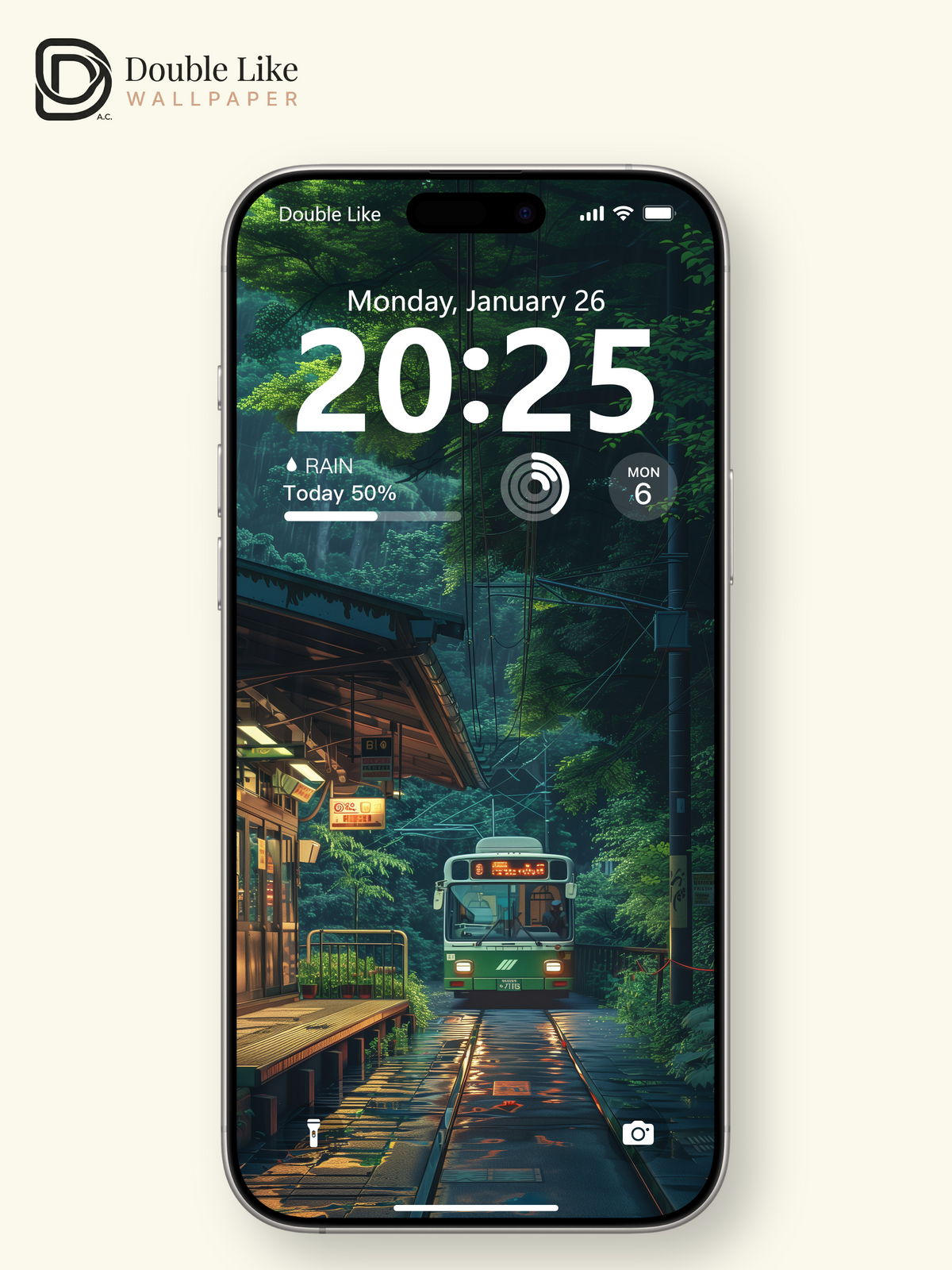 Rainy Forest Station Retro Bus Anime Cozy Aesthetic Wallpaper Pack [#WGF097]