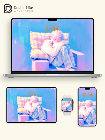 Cozy Sleeping Anime Boy Pastel Aesthetic Digital Wallpaper Pack [#HW1465]