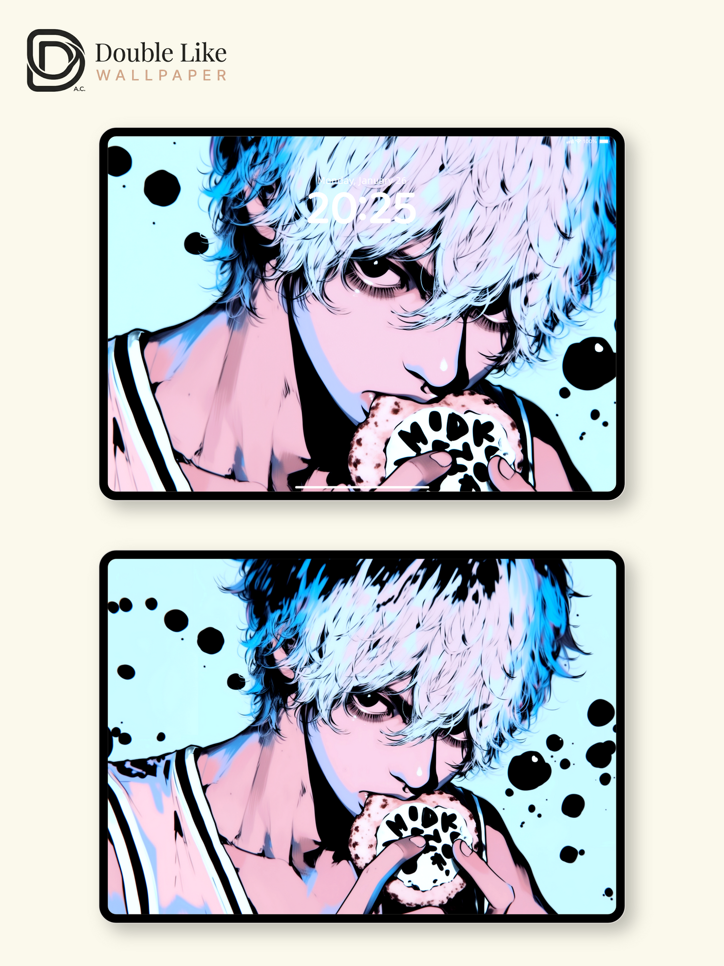 Anime Boy Cyan Streetwear Cookie Aesthetic Wallpaper Pack [#HW1487]