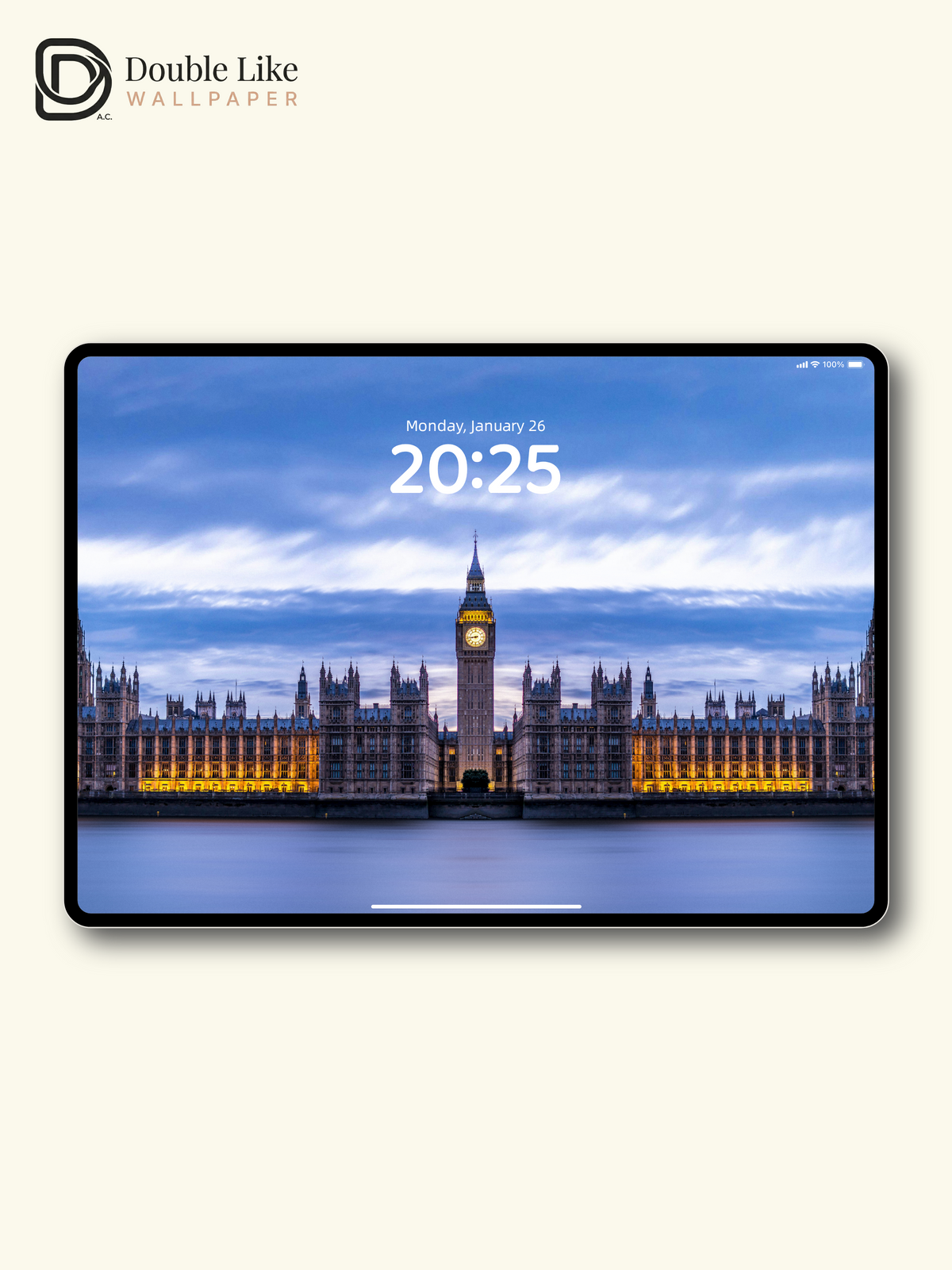 London Big Ben & Westminster Palace Symmetrical Blue Hour Wallpaper Pack [#JJ230805]