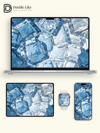 Crystal Clear Ice Cubes Refreshing Blue Aesthetic Wallpaper Pack [#ZMY518]
