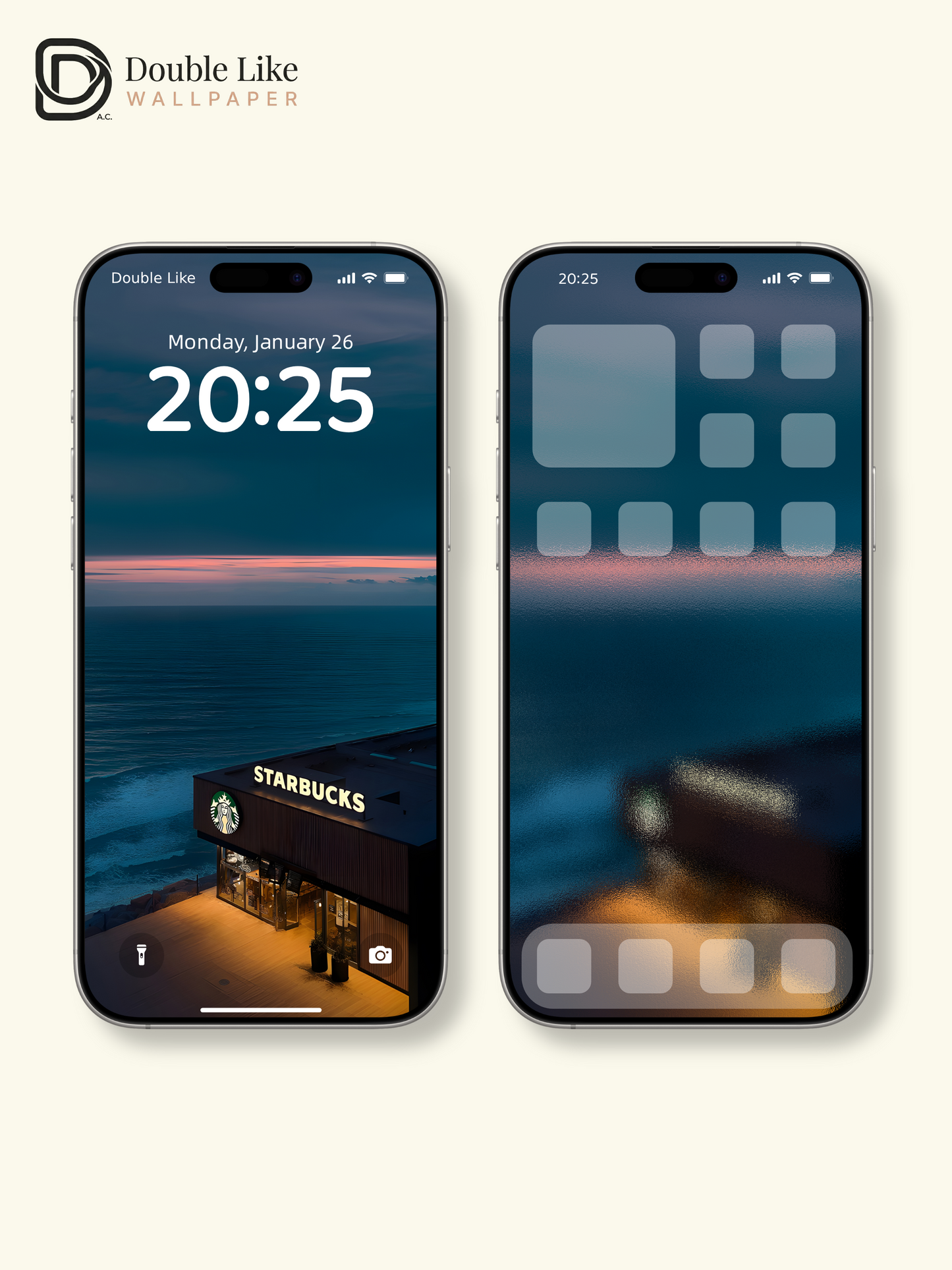 Cinematic Seaside Cafe Ocean Night Ambient Wallpaper Pack [#ZJYX0434]