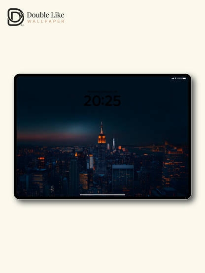 NYC Empire State Building Night City Vibe Full Wallpaper Set [#ZMY088]