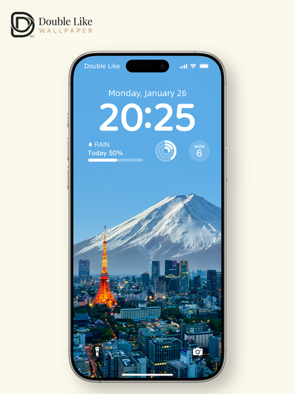 Tokyo Tower & Mount Fuji City Night Aesthetic Wallpaper [#ZMY332]