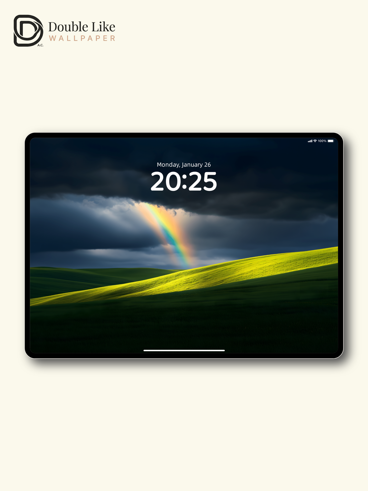 Golden Sunlight Rainbow Over Green Hills Landscape Wallpaper Pack [#ZJY487]