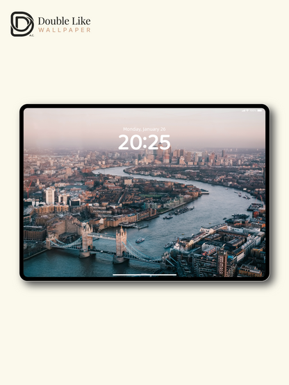 London Tower Bridge Aerial View Cinematic Cityscape Aesthetic Wallpaper Pack [#ZMY542]