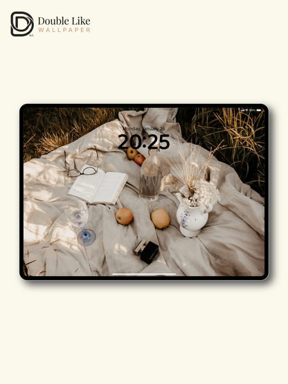 Healing Afternoon Picnic Still Life Landscape Wallpaper Pack, Compatible with iPhone & Android Lock Screen, Tablet, PC & Smart Watch HD Wallpapers [#ZMY507]