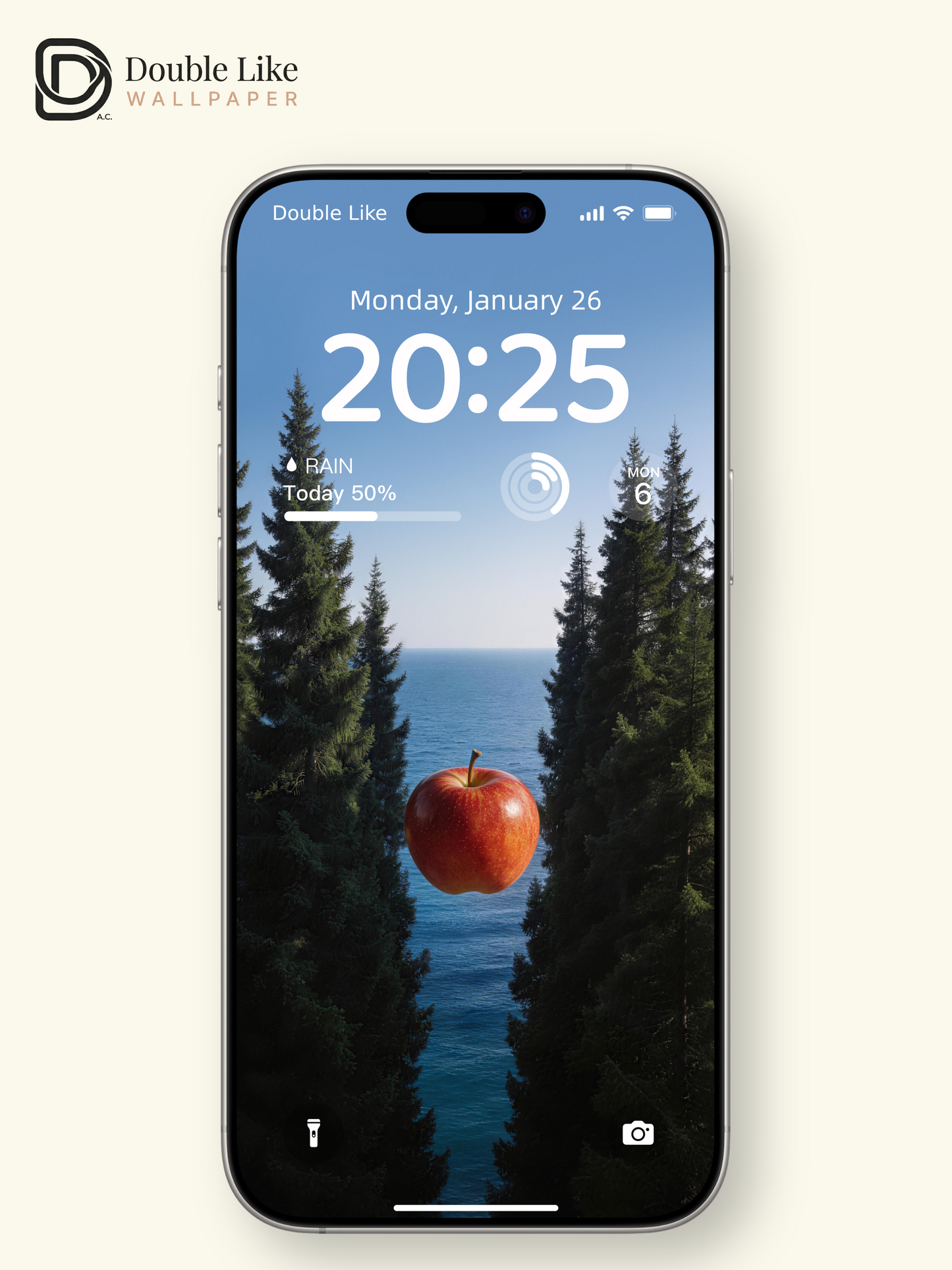 "The Floating Apple" Surreal Forest & Sea Wallpaper Set [#LFHL30512]