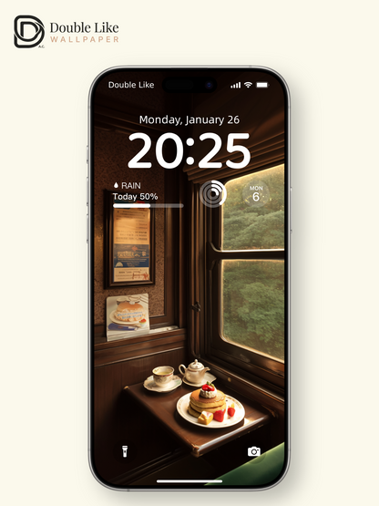 Vintage Train Carriage Afternoon Tea Aesthetic Photography Wallpaper Pack [#JJ1207]