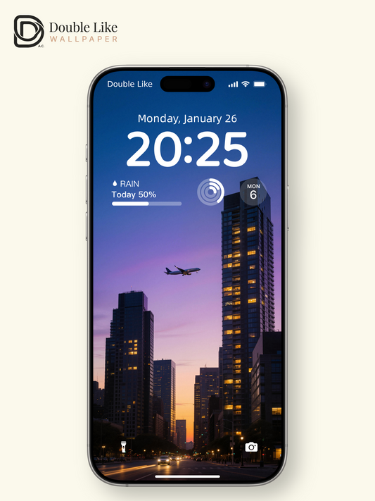 Dusk City Airplane Urban Aesthetic Wallpaper Pack [#LFHL30308]