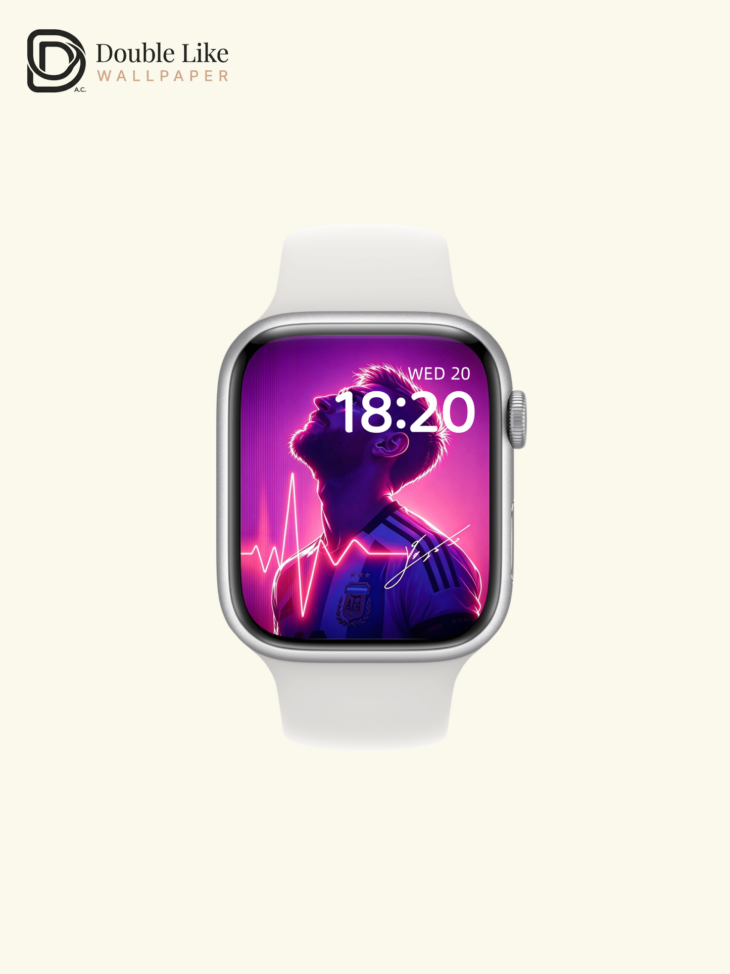 Messi Neon Heartbeat Vibe Illustration Full Wallpaper Pack [#HWWc005]