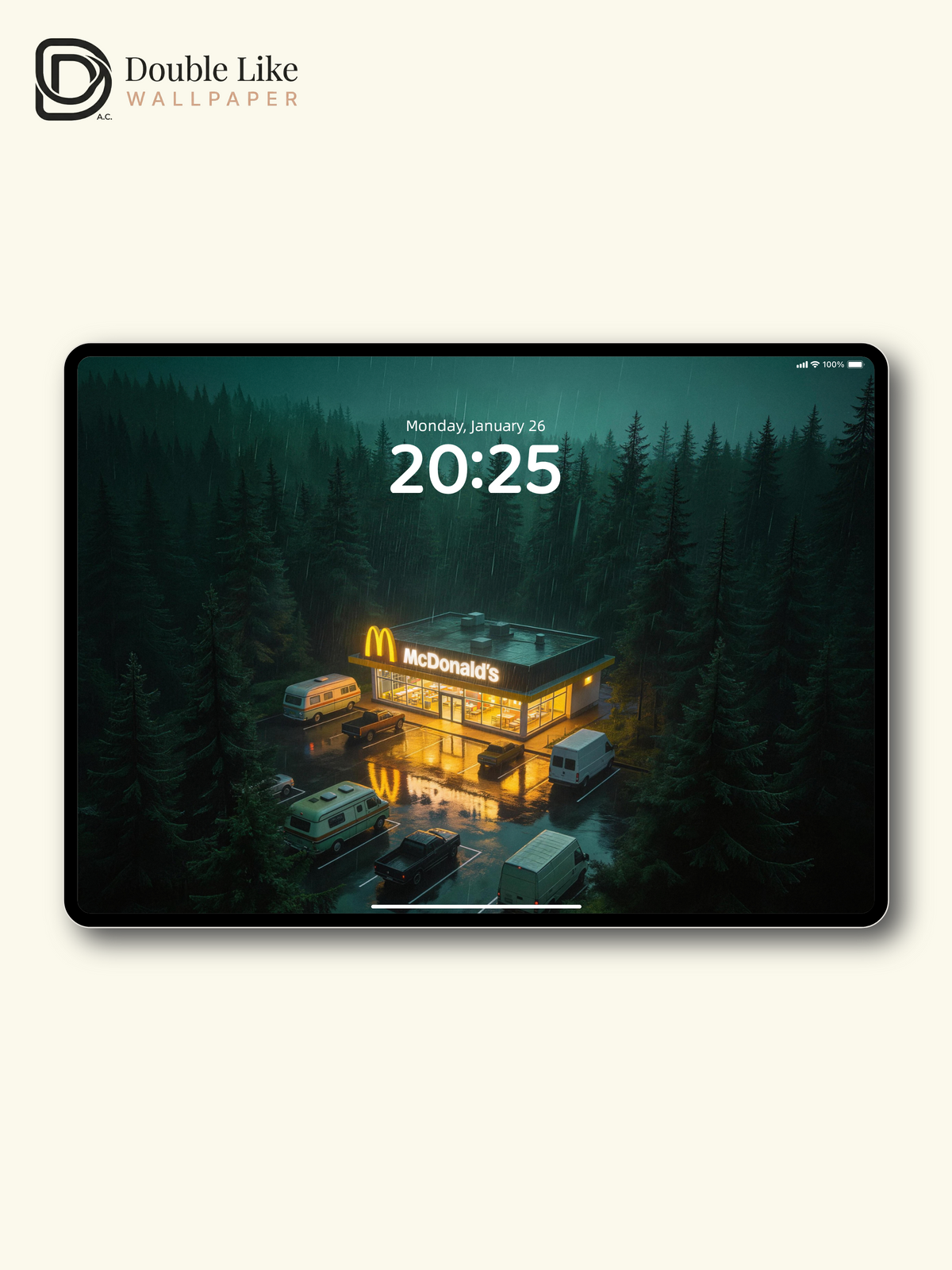 Rainy Forest Night McDonald's Shelter Aesthetic Wallpaper Pack [#JJ230911]