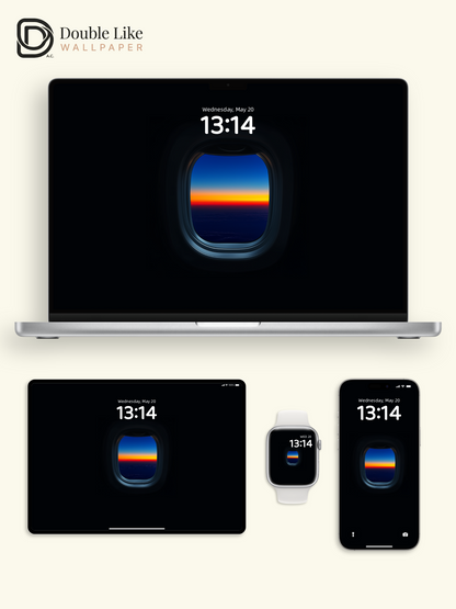 Airplane Window Sunset Minimal Dark Aesthetic Wallpaper Pack [#ZJY205]