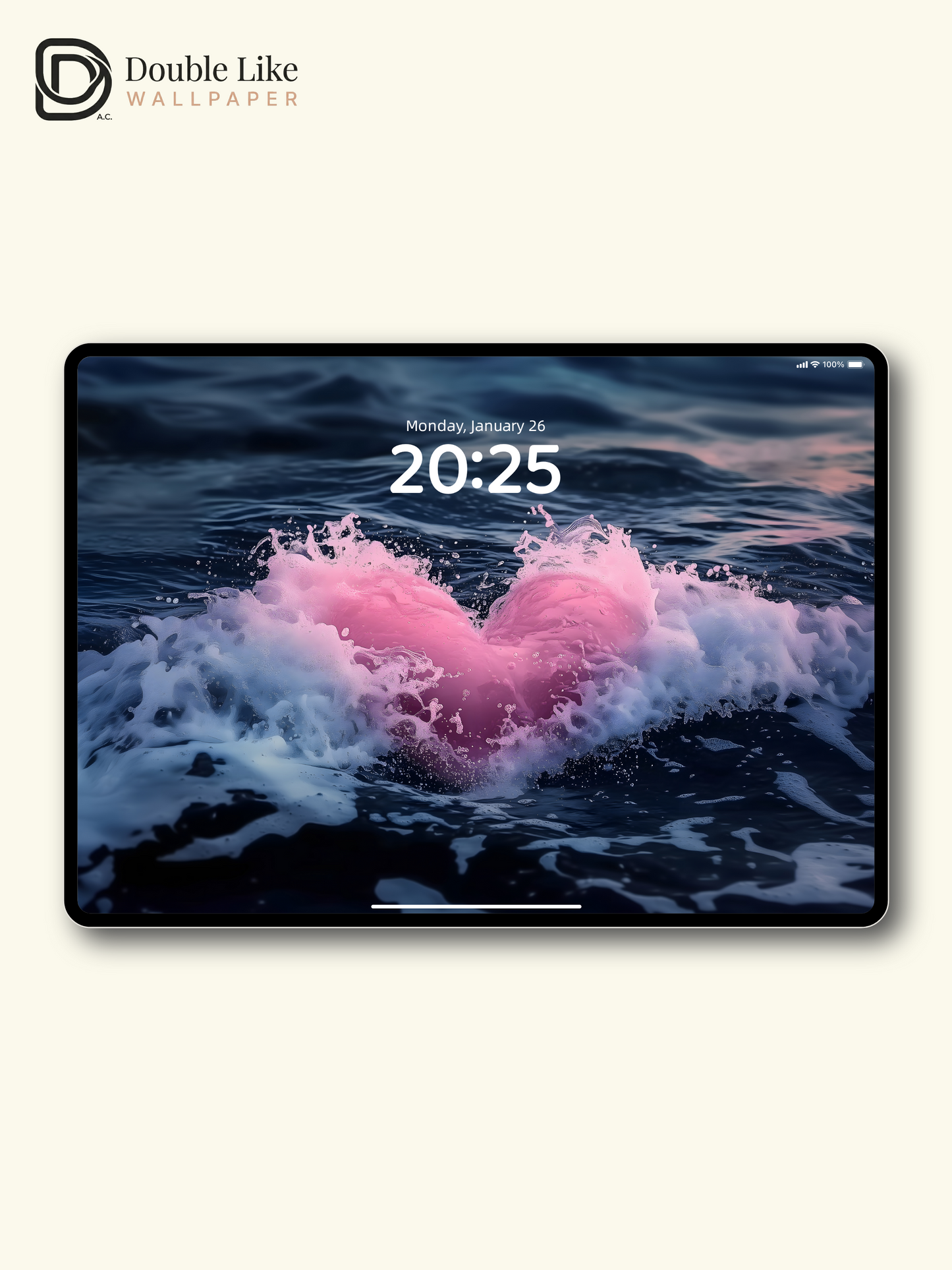 Pink Heart Water Splash Ocean Aesthetic Wallpaper Pack [#ZJYX0301]