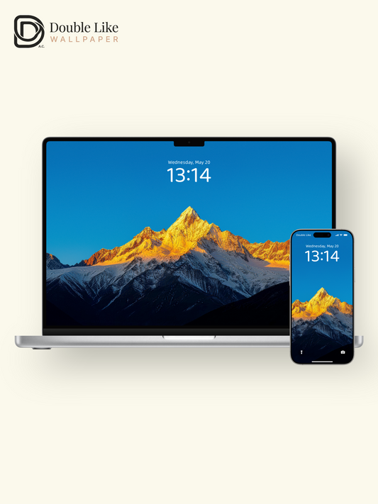 Sunlit Golden Peak Inspirational Snow Mountain Wallpaper Pack [#LFHL30314]