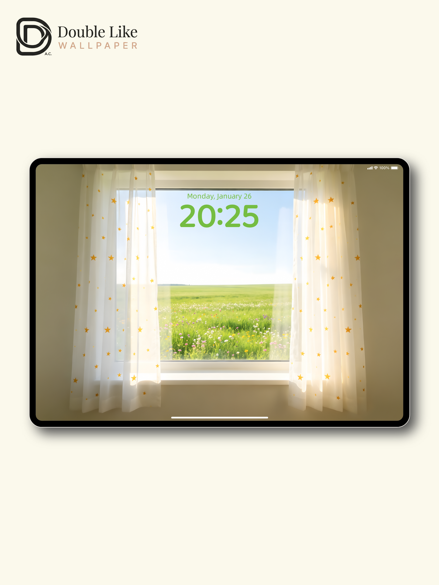 Cozy Window View Green Flower Field Sunny Aesthetic Wallpaper Pack [#ZMY525]