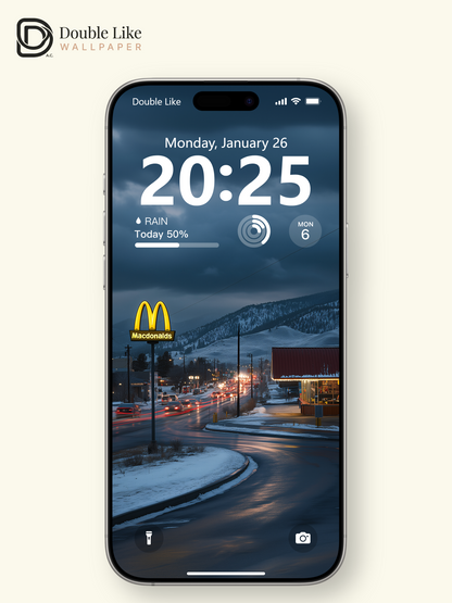 Winter Evening Snowy Town Cinematic Aesthetic Photography Wallpaper Pack [#WGF084]