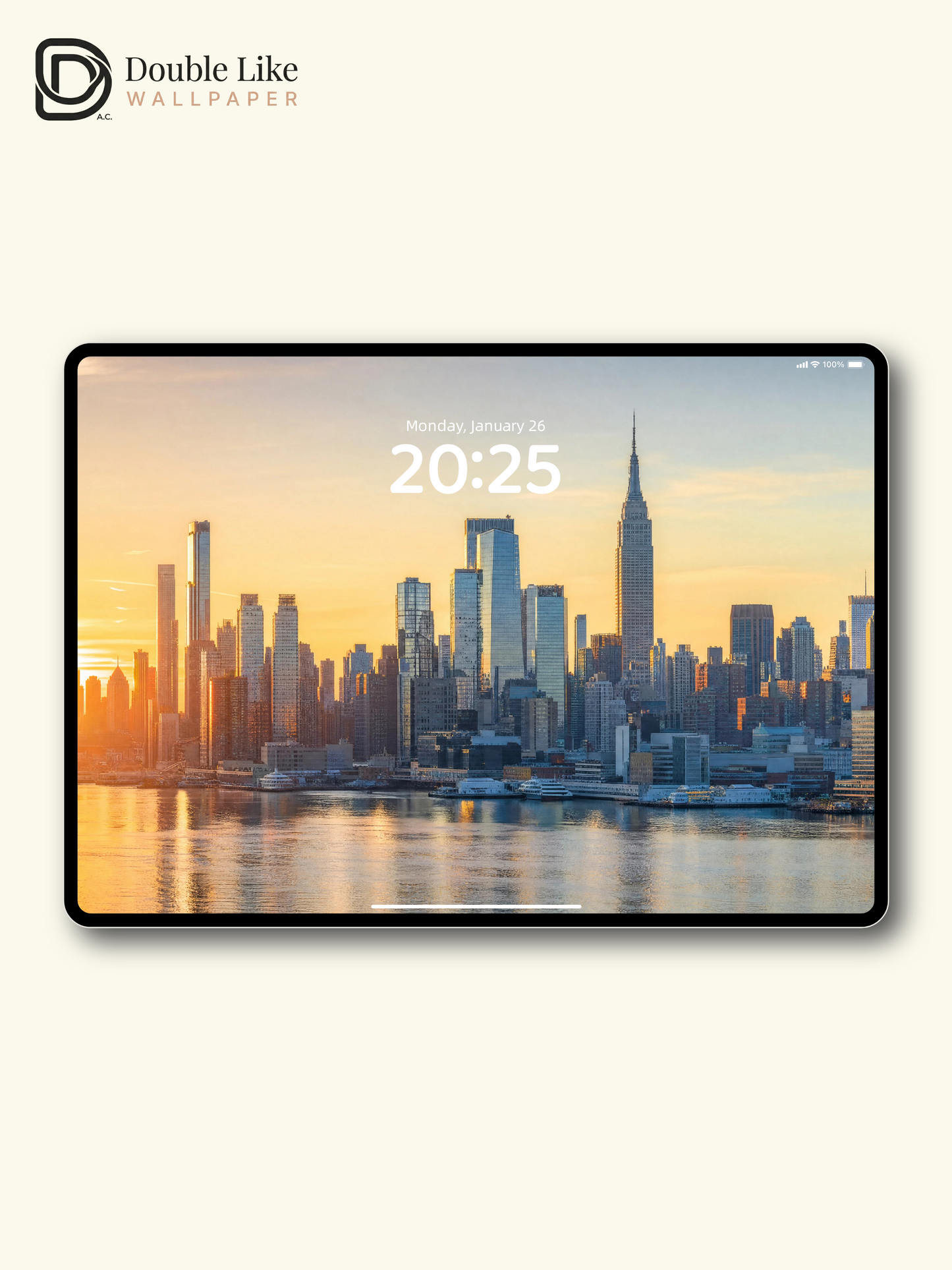 New York City Skyline Sunrise River Landscape Wallpaper Pack [#ZJYR009]