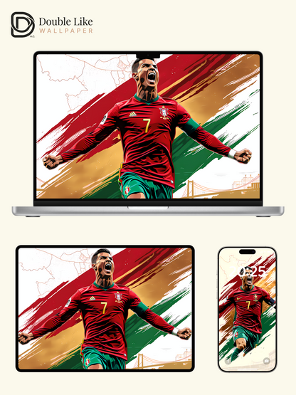 CR7 Portugal Inspirational Art Wallpaper Pack For Phone Tablet & Desktop [#LFHL1046]