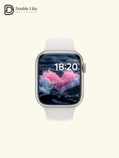 Pink Heart Water Splash Ocean Aesthetic Wallpaper Pack [#ZJYX0301]