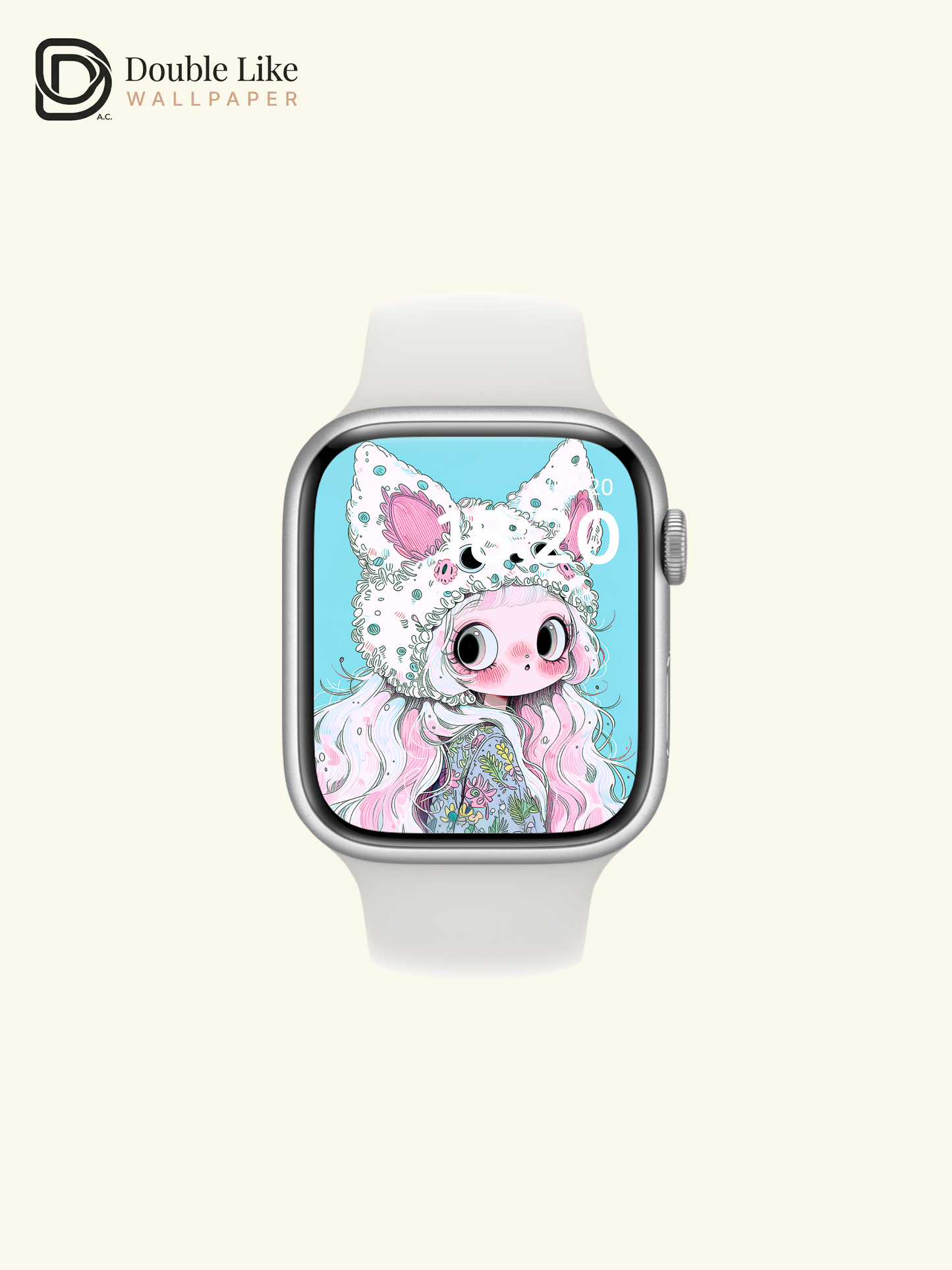 Kawaii Anime Girl Fluffy Animal Hat Pastel Wallpaper [#HW1482]
