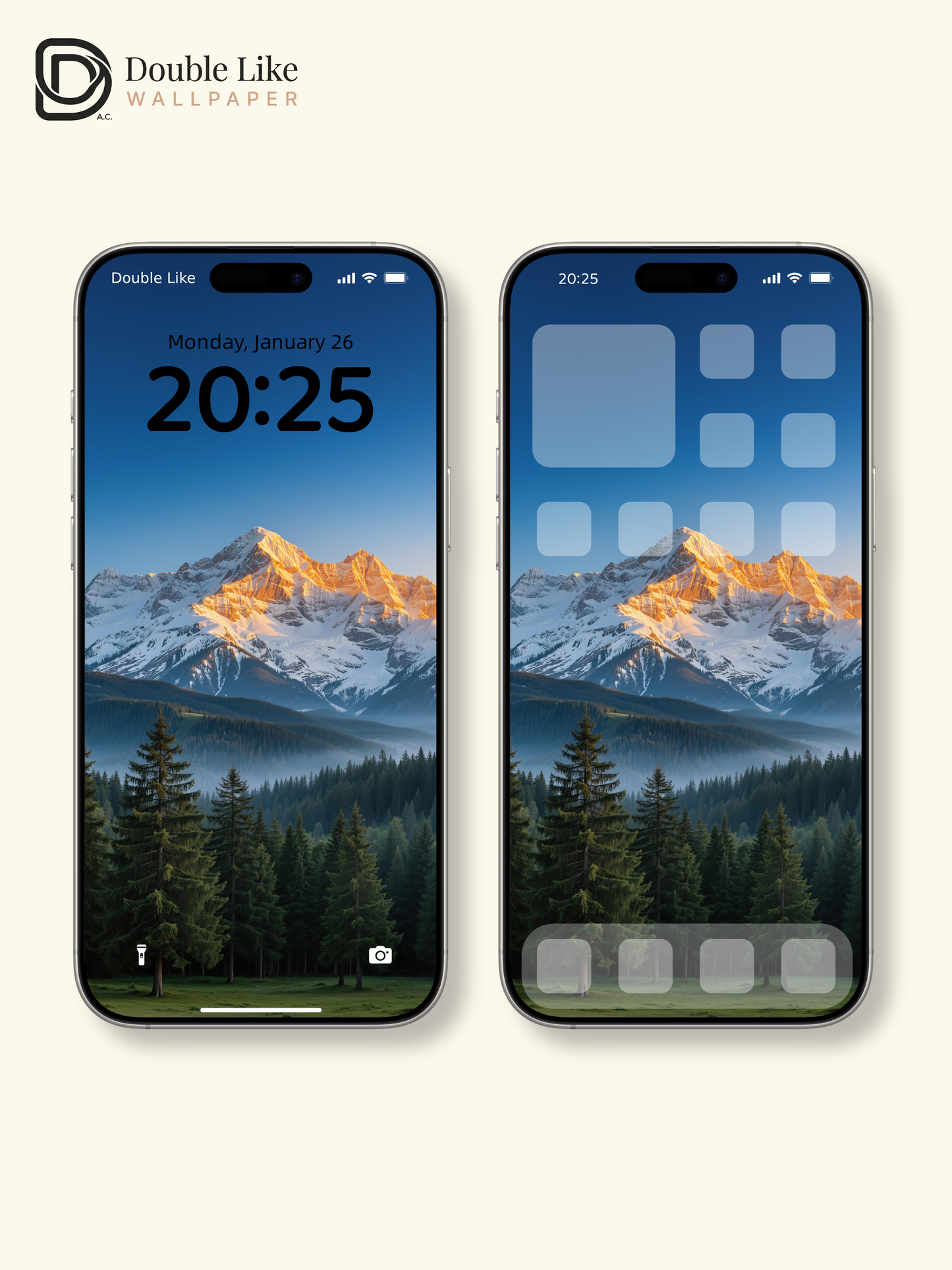 Golden Sunrise Snow Mountain Forest Healing Wallpaper Pack [#LFHL30215]