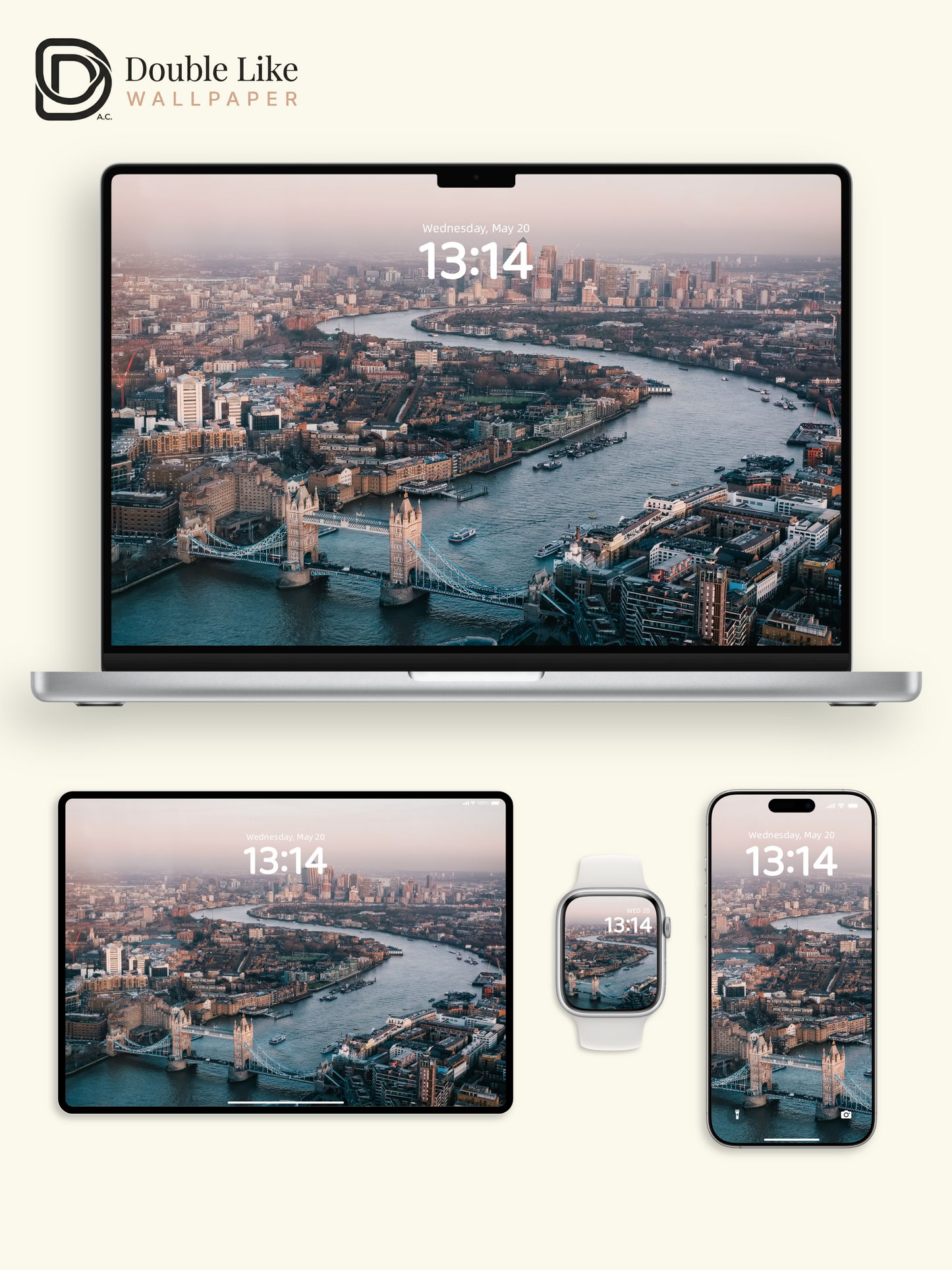 London Tower Bridge Aerial View Cinematic Cityscape Aesthetic Wallpaper Pack [#ZMY542]