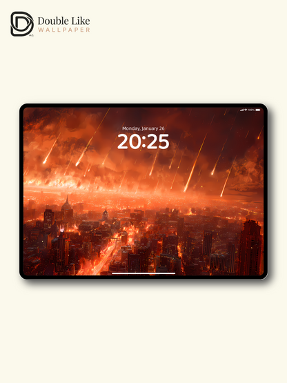 "Fire From the Sky – City in Ashes" Apocalyptic Atmosphere Wallpaper Set [#LFHL1001]