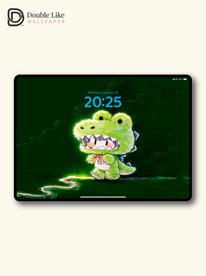 Cute Glowing Dinosaur Character Forest Wallpaper Pack [#GG1406]